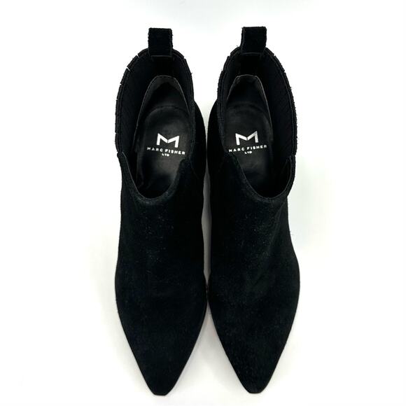 Marc Fisher LTD Yolli Women Black Ankle Boot Size 6 Suede Block Heel Bootie New - Picture 5 of 16